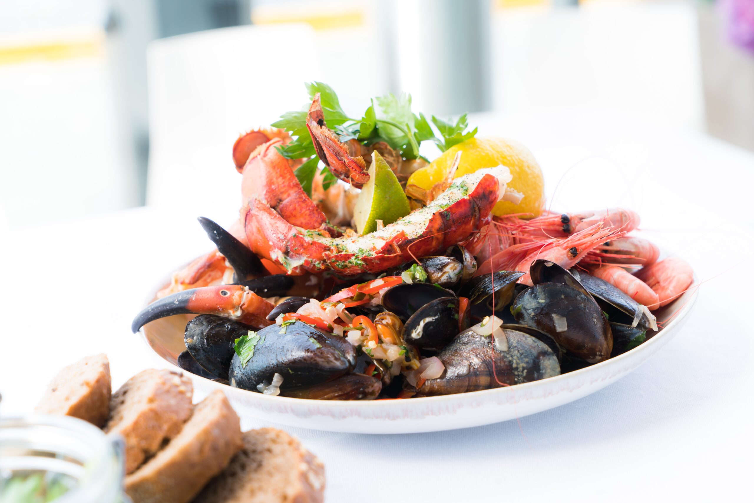 Image shown for illustration purposes only, actual item may vary. Seafood on plate