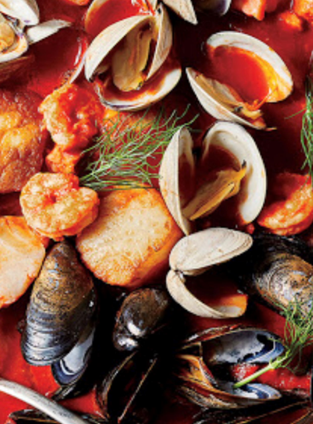 Actual item may vary from image shown Close-up of Italian fish soup.